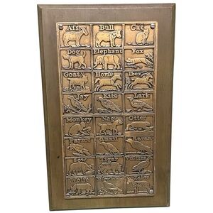 Vintage Wilton Alphabet Animal Tray 15x8 Metal Aluminum